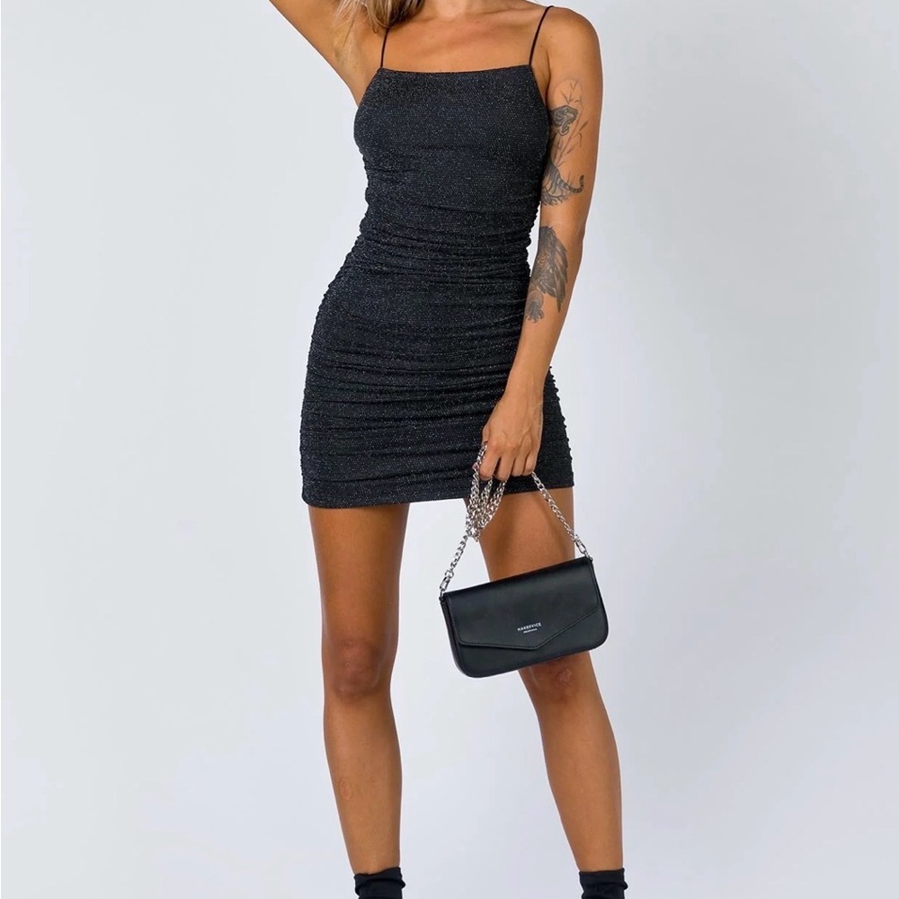 Princess Polly Glittering Black Strapless Dress